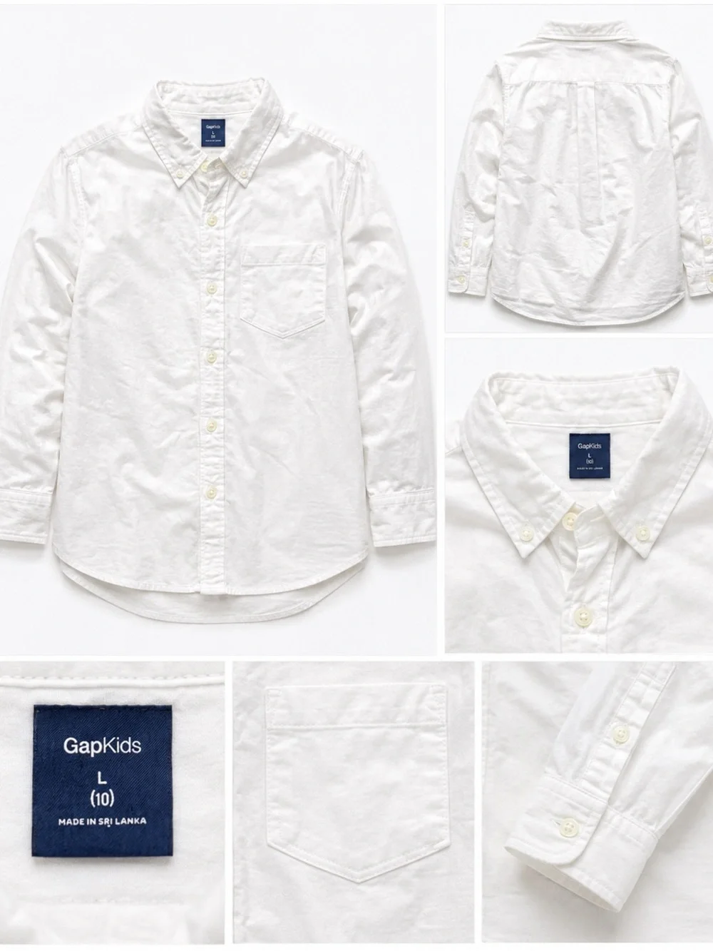 GAP White Button-Down Oxford Shirt